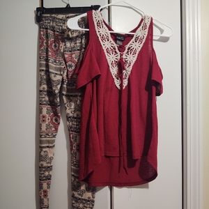 Cute outfit with leggings and undershirt